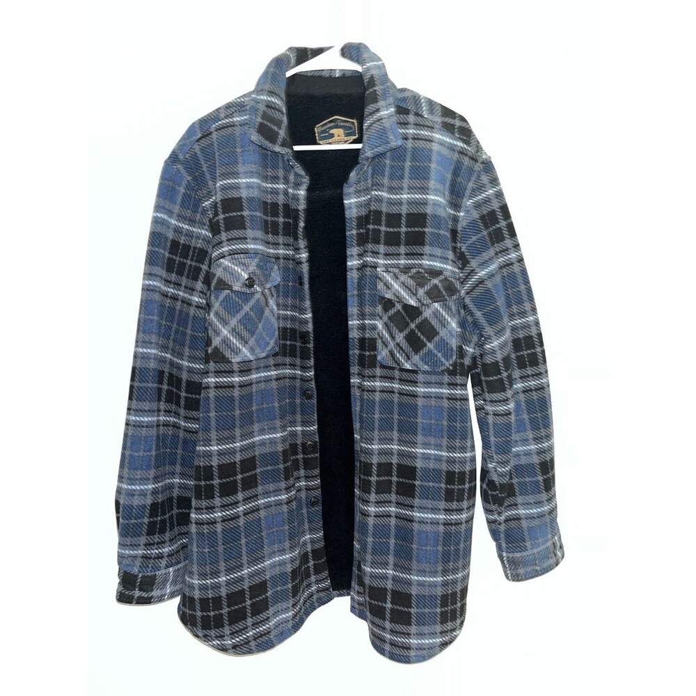 Freedom Foundry Men's XXL Plaid Fleece Lined Button-Up Shirt Jacket Pockets